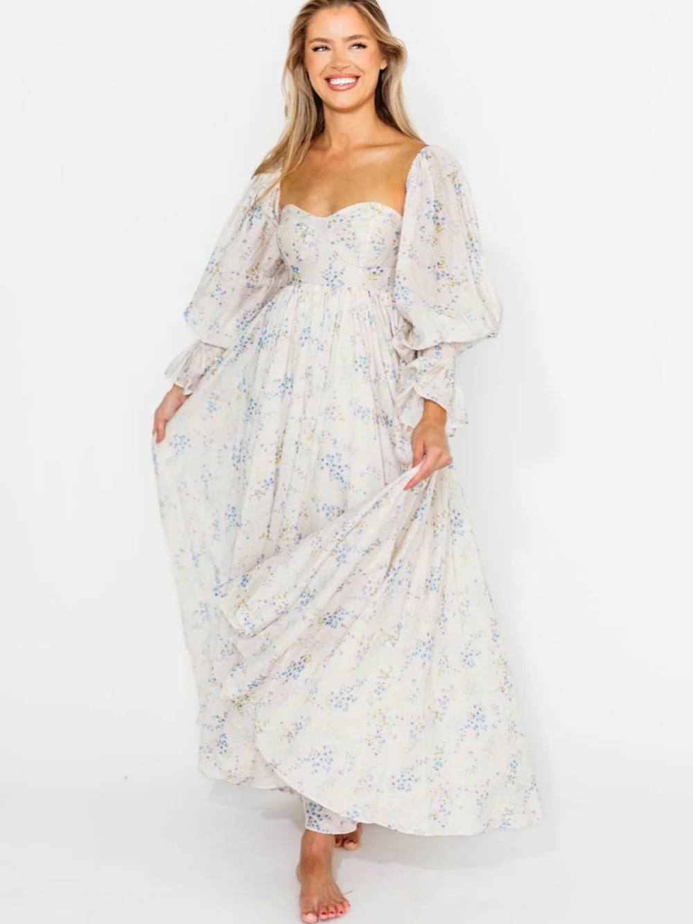 Dear Skye Blue Floral Worth Collective Maxi Dress